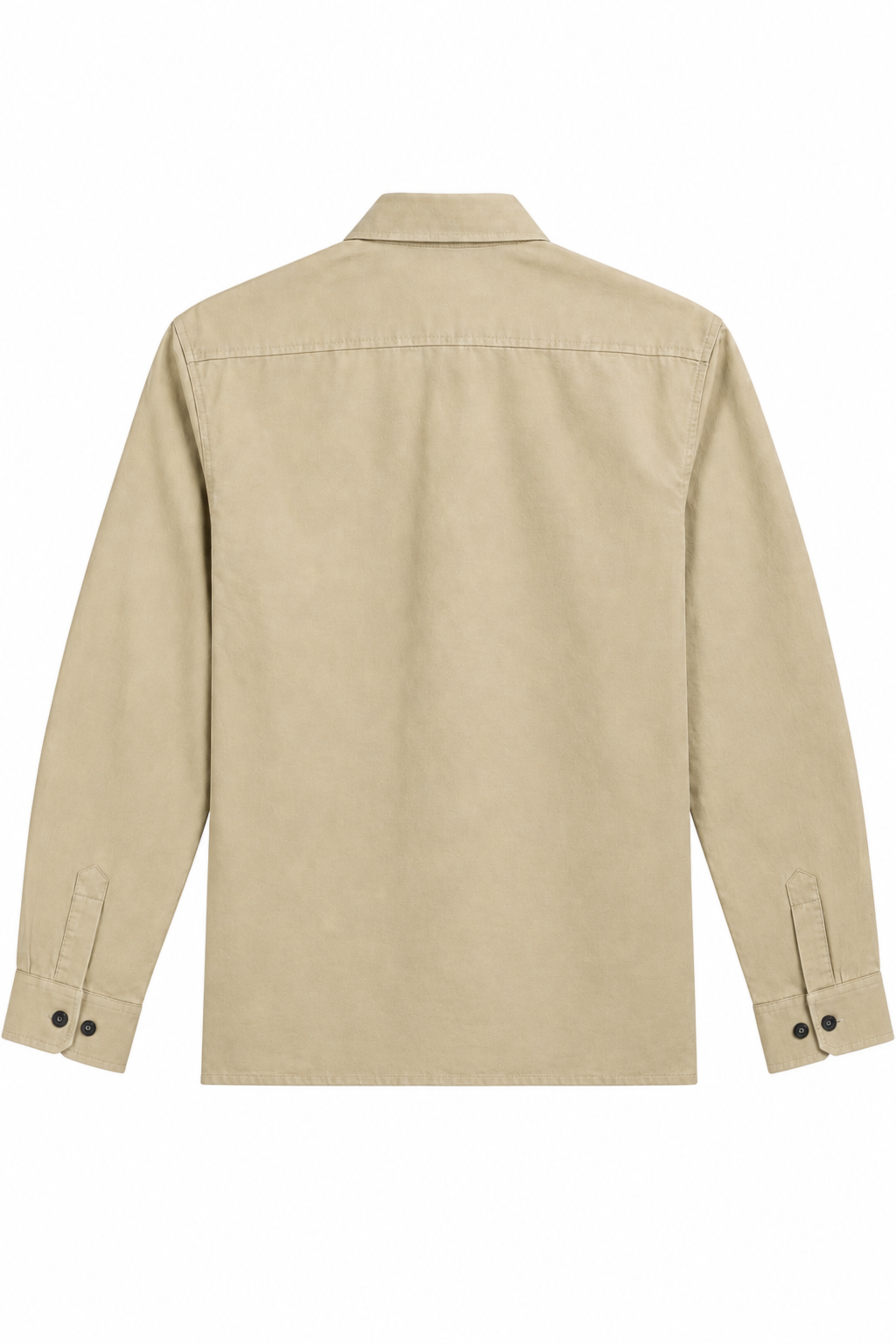 Men’s Beige Flap Pocket Utility Shirt – Long Sleeve