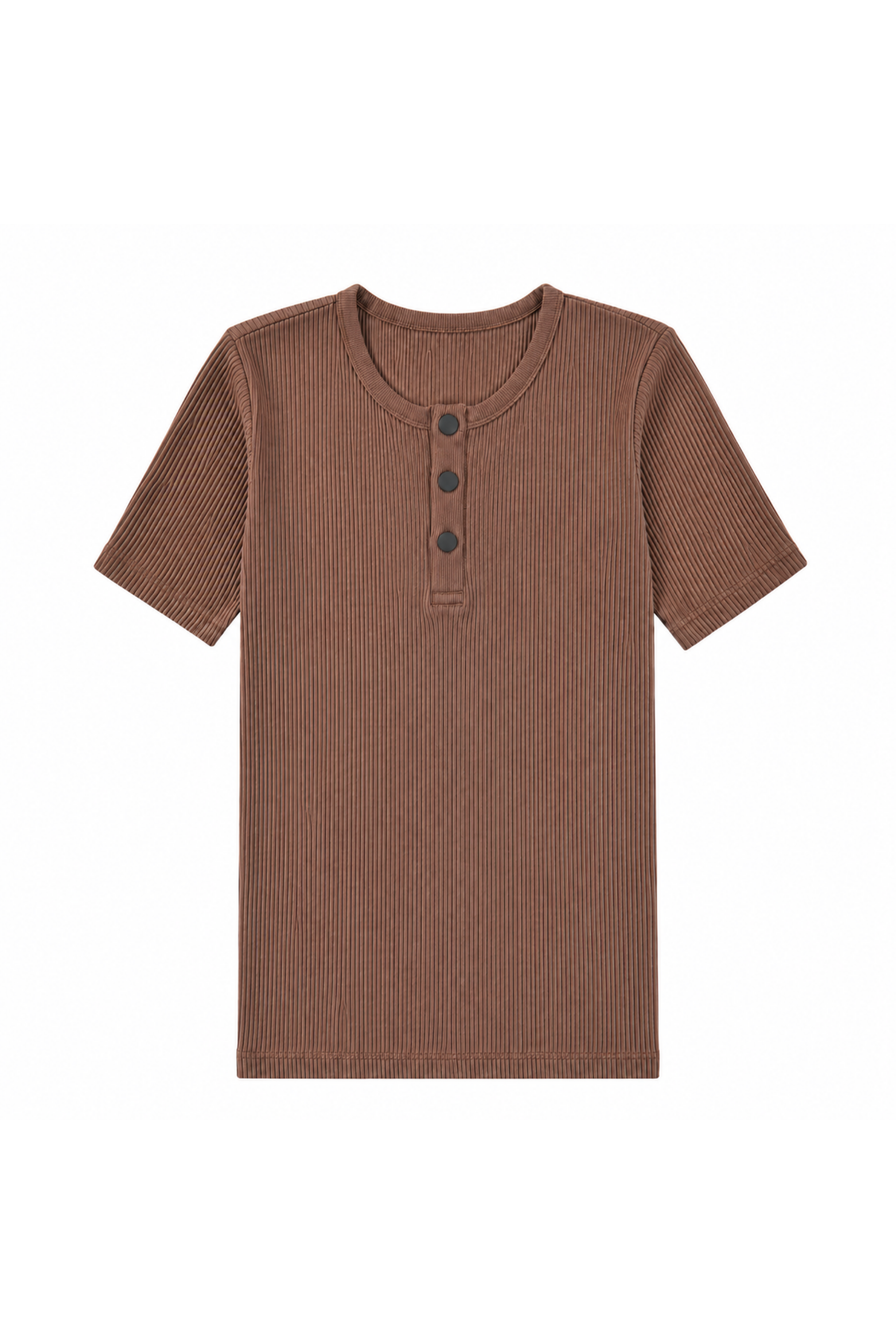 Women’s Ribbed Henley Neck T-Shirt