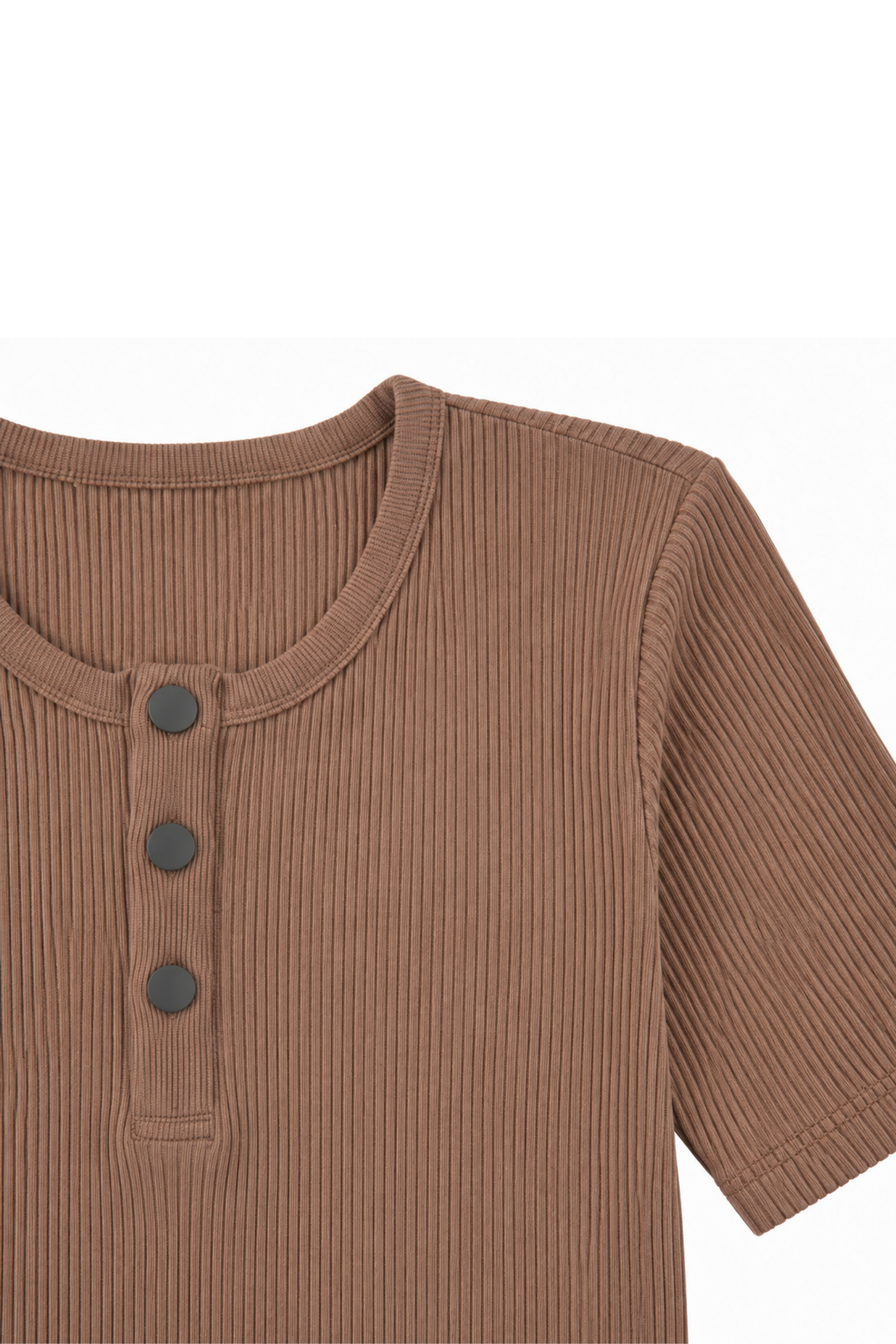 Women’s Ribbed Henley Neck T-Shirt