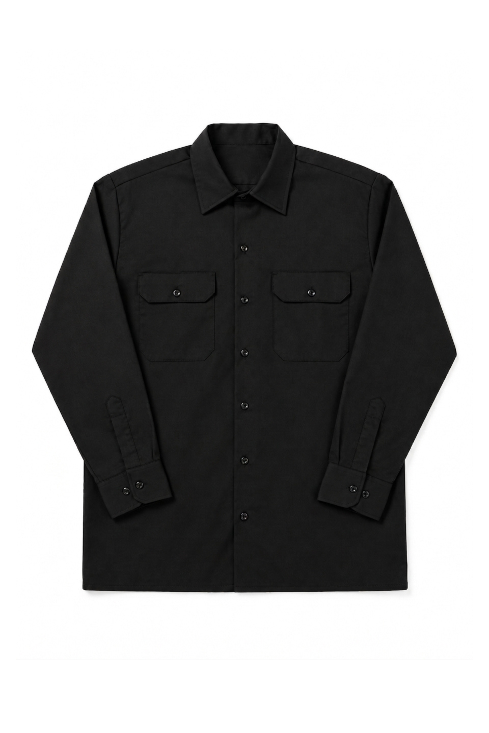 Men’s Black Flap Pocket Utility Shirt – Long Sleeve