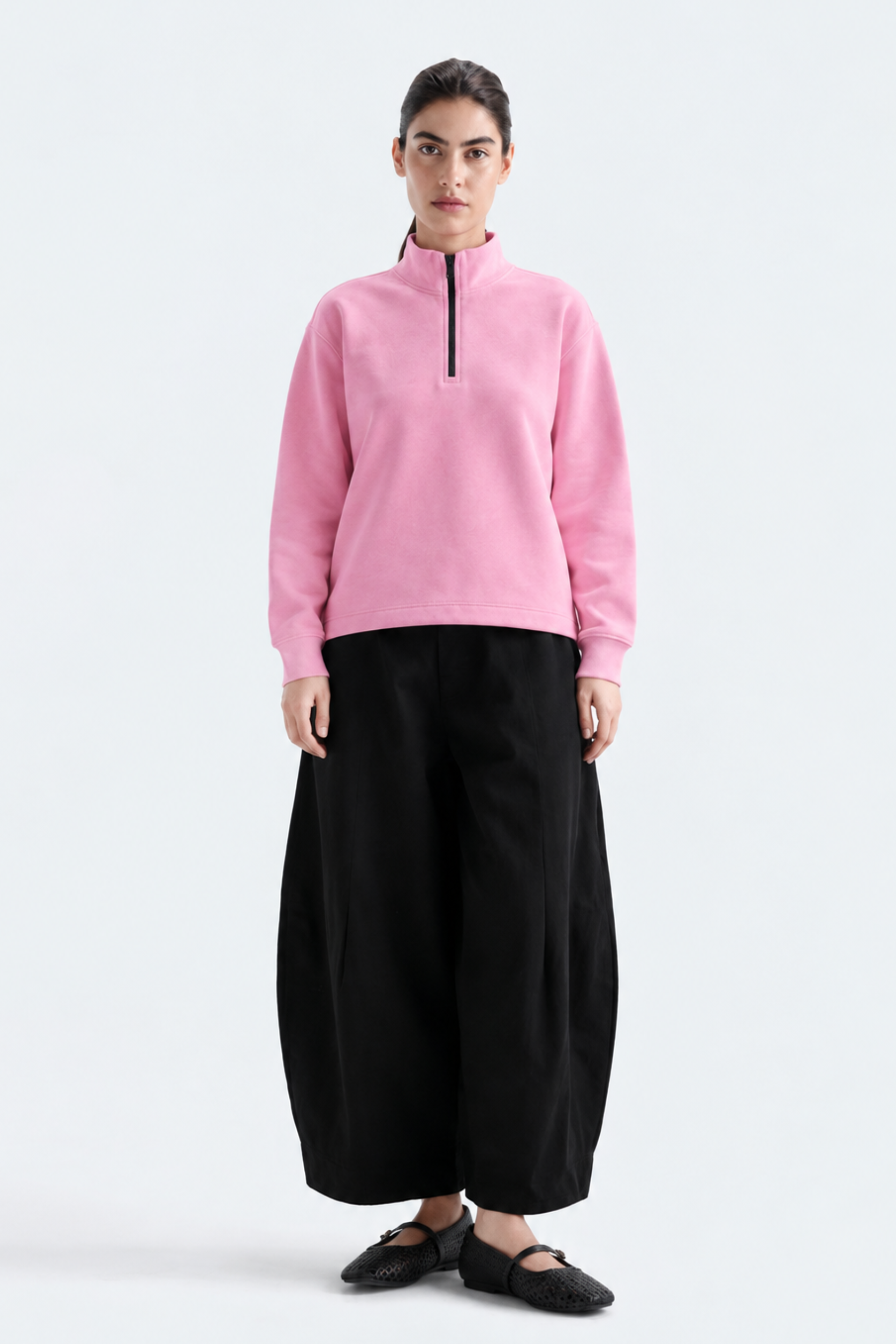 Women’s Ribbed Half-Zip Sweatshirt