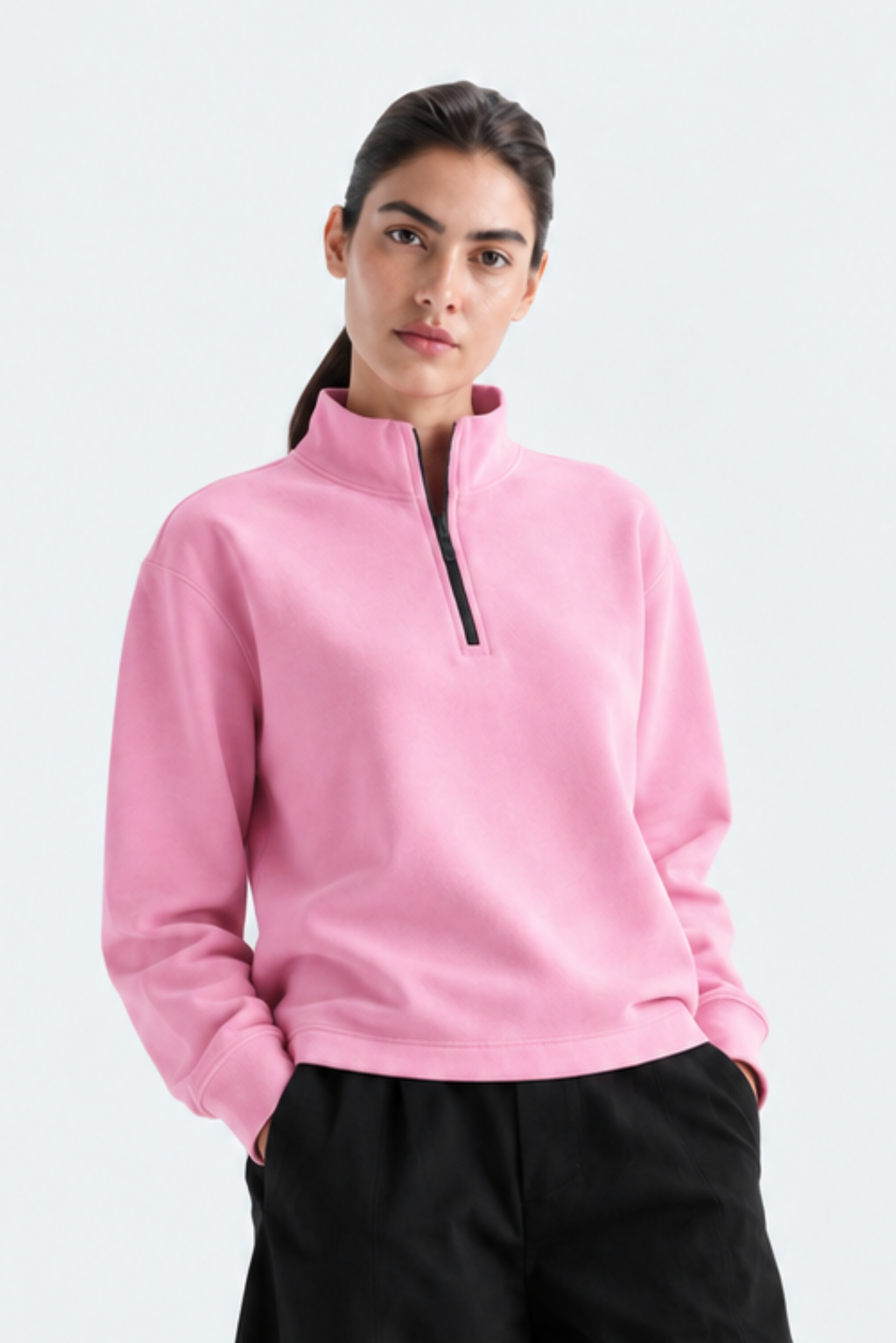 Women’s Ribbed Half-Zip Sweatshirt