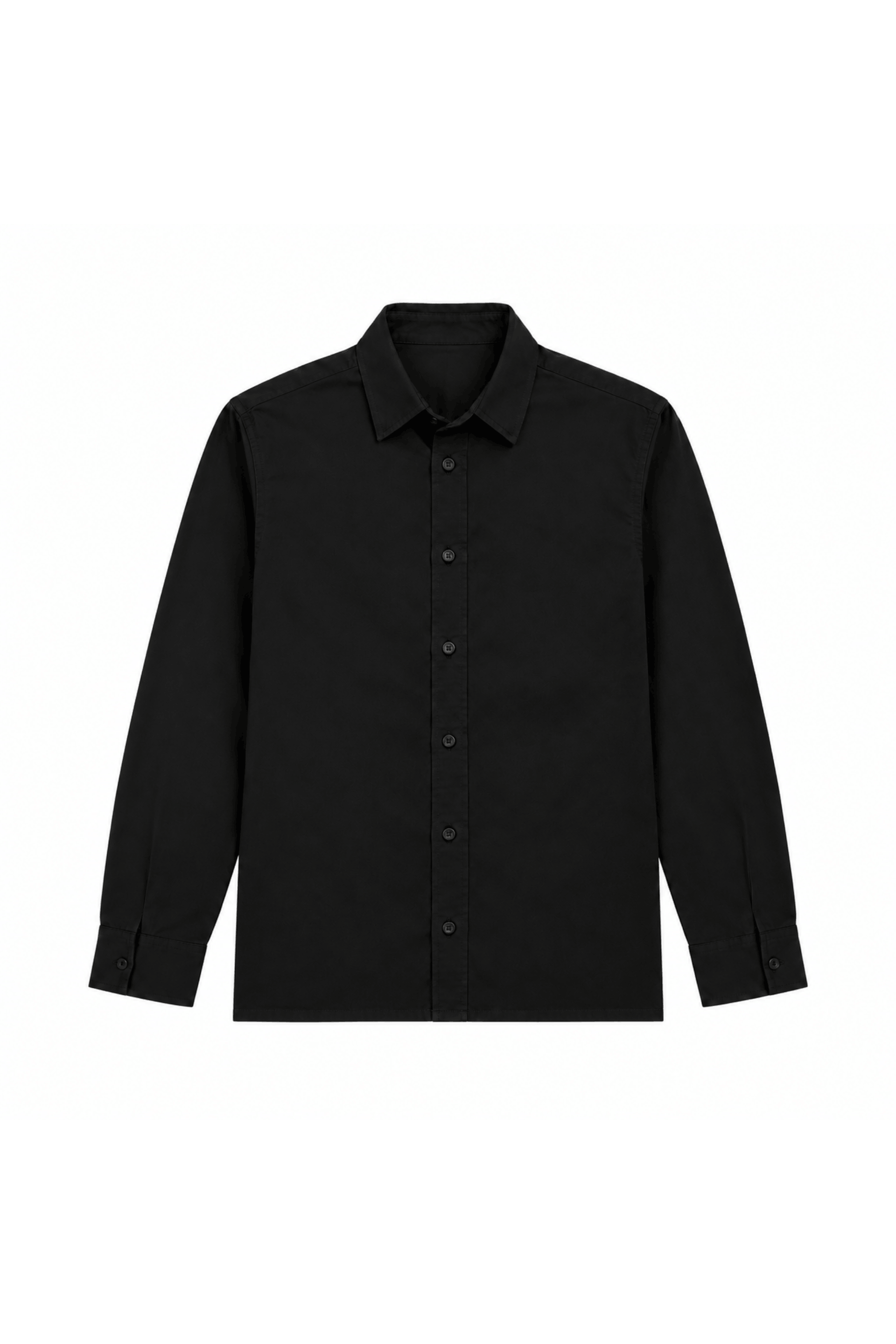 Men’s Black Classic Button-Down Shirt – Long Sleeve